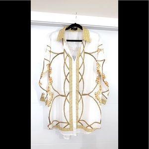 Chain print shirt dress